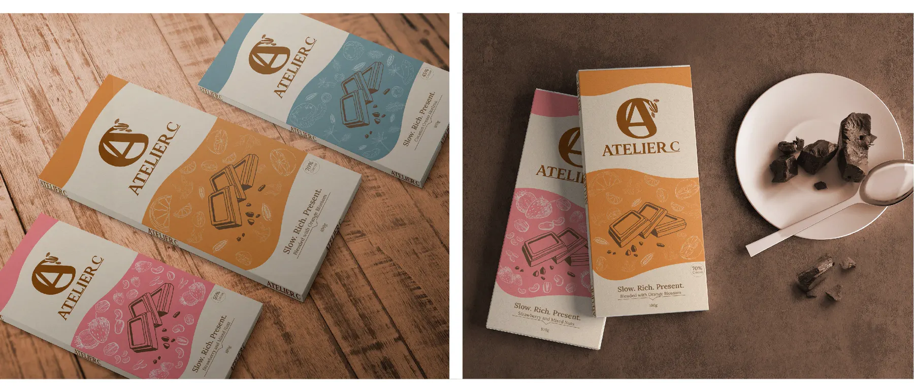 Atelier C chocolate bar wrappers