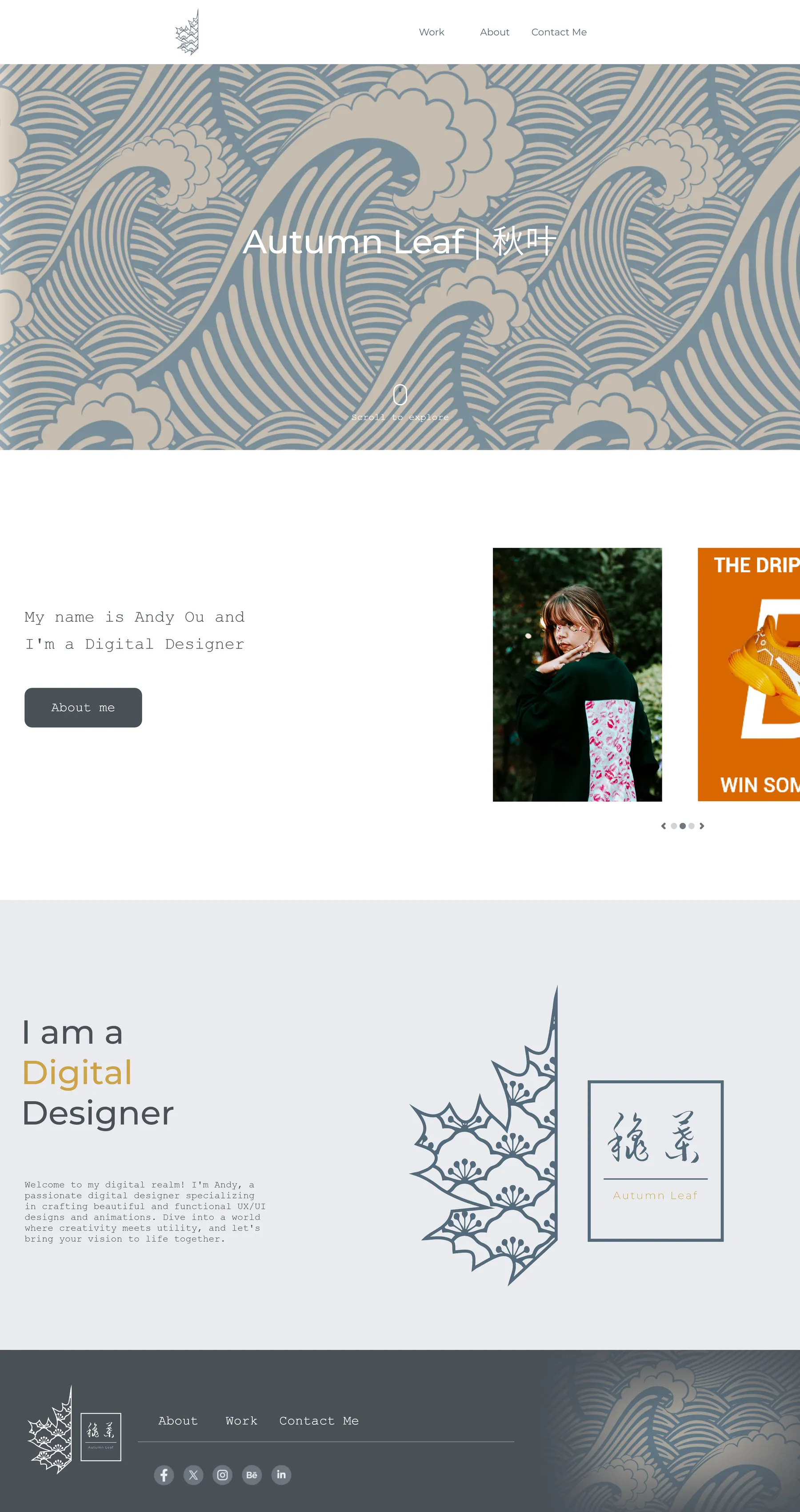 Autumn Leaf homepage design