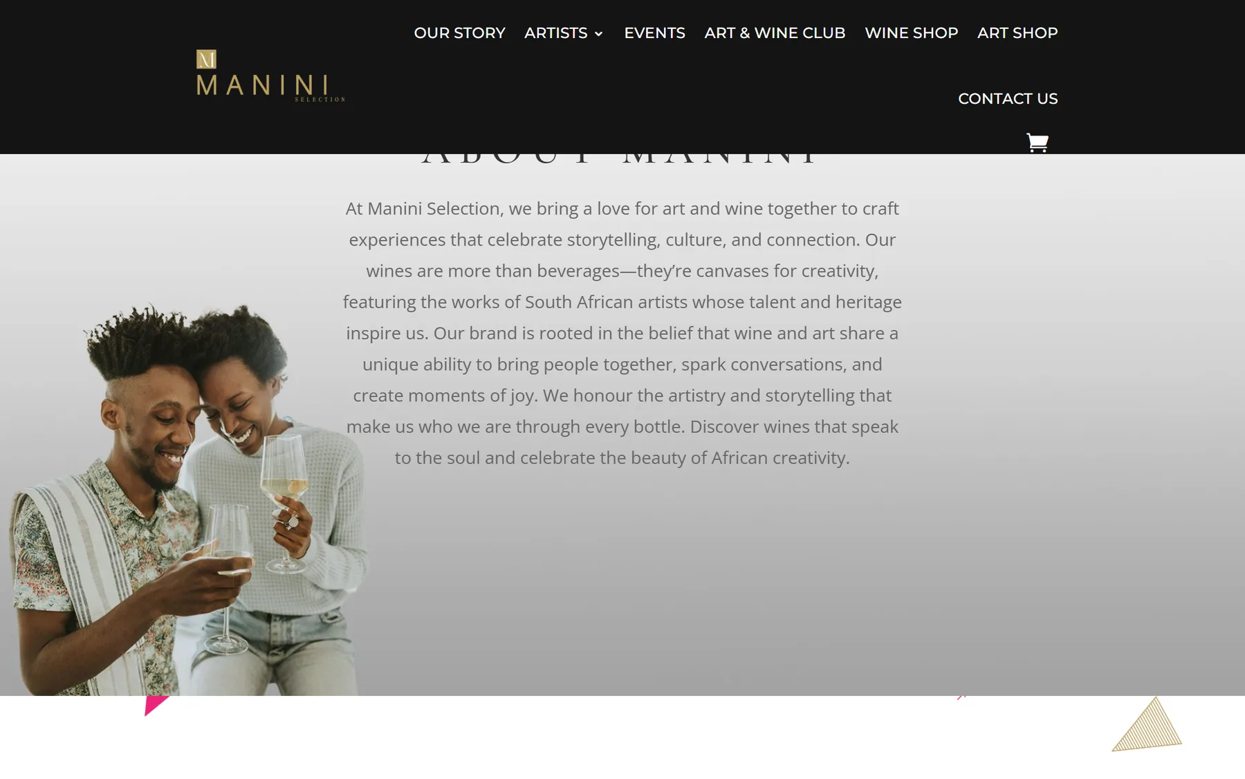 About Manini section with a couple sharing wine