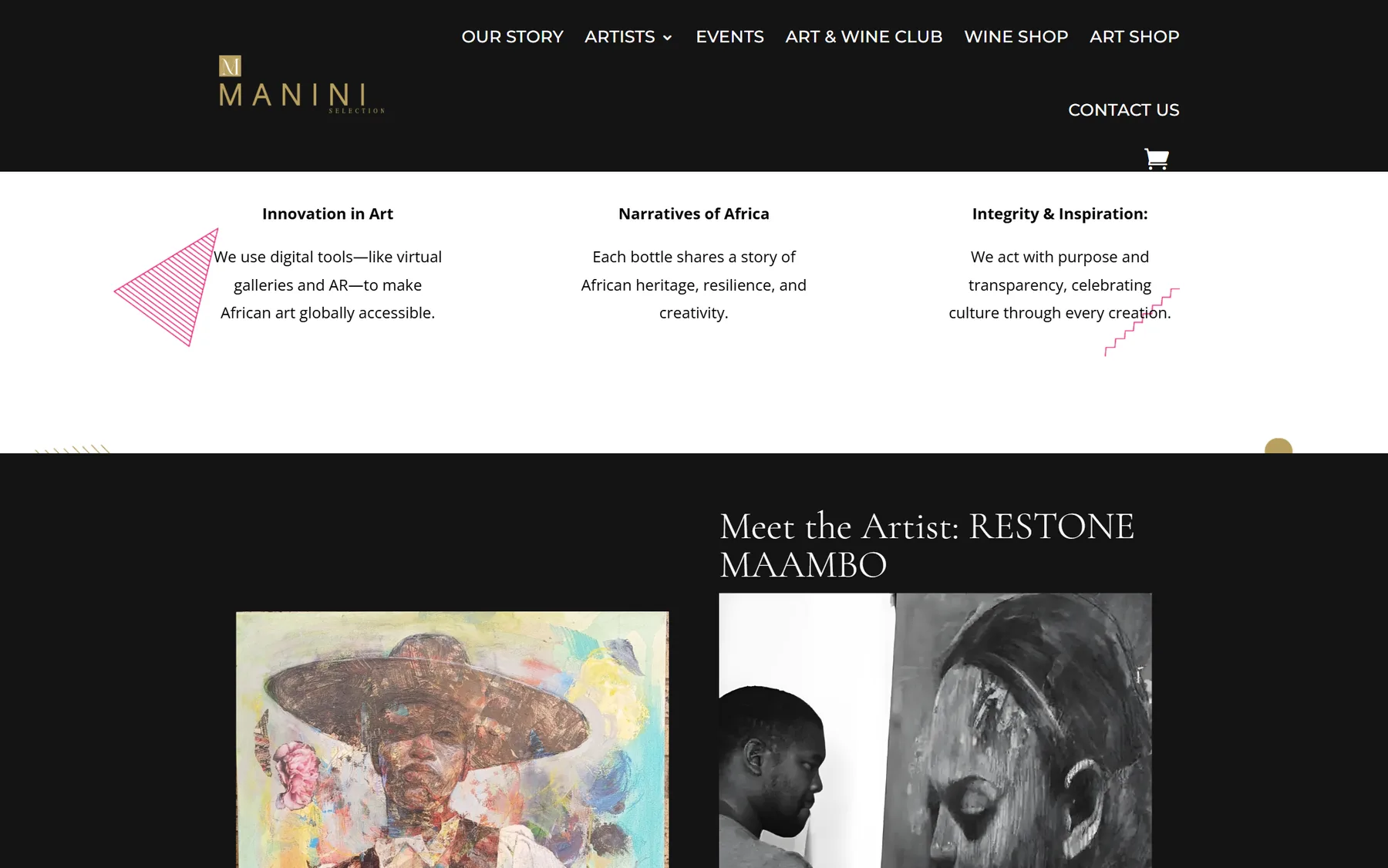 Meet the Artist carousel featuring Restone Maambo