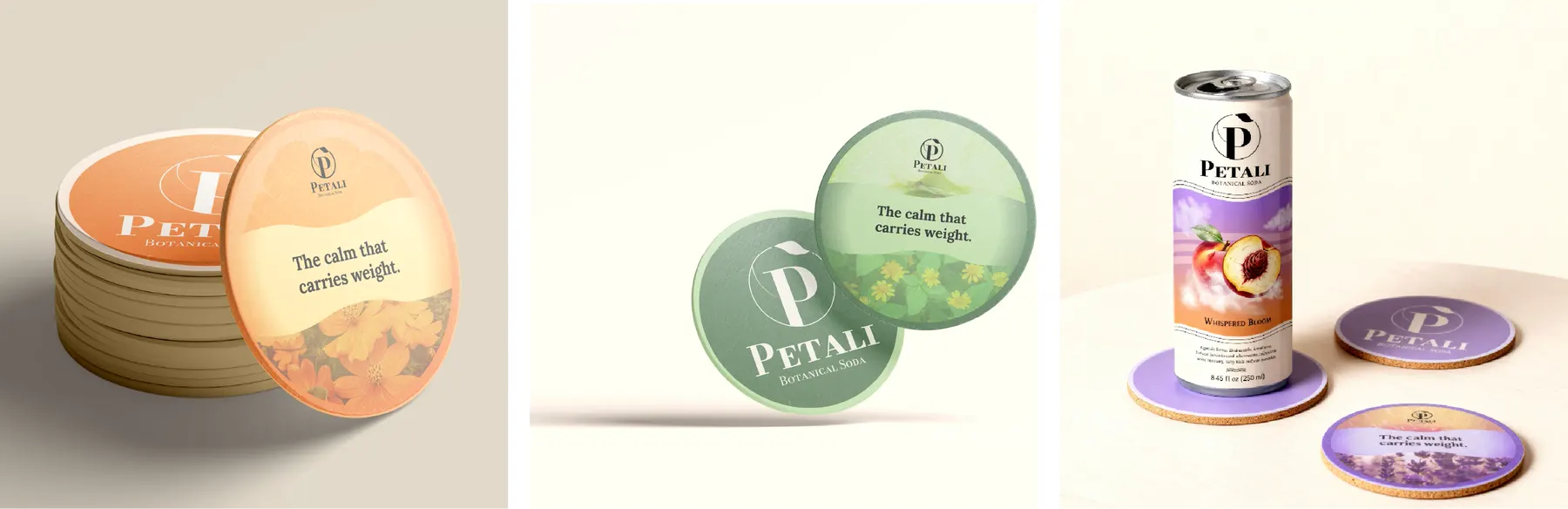 Petali coasters and can details